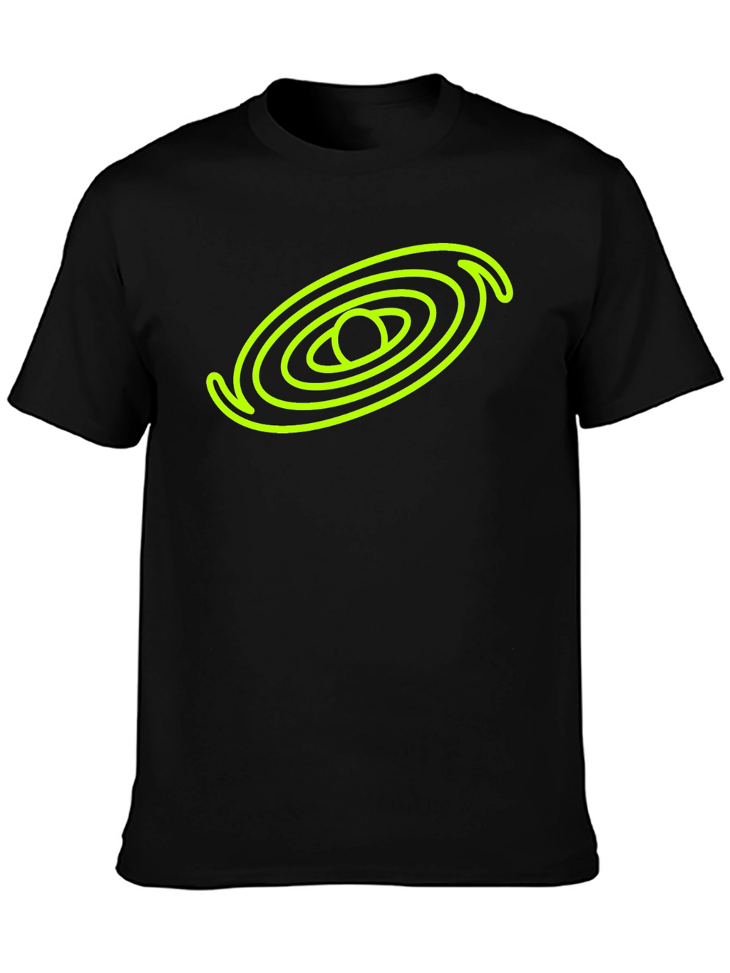 Black T-Shirt with Neon Galaxy Design