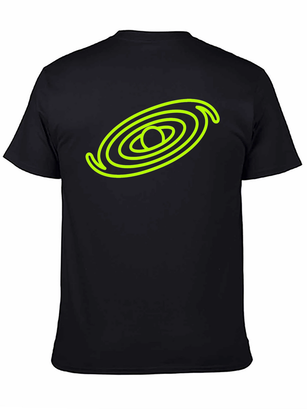 Black T-Shirt with Neon Galaxy Design