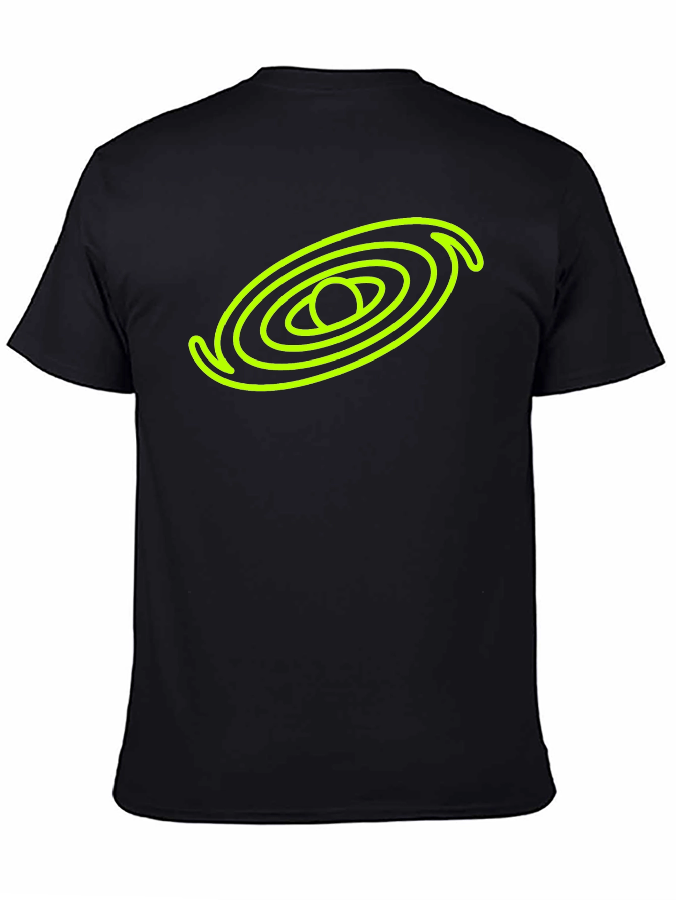 Black T-Shirt with Neon Galaxy Design