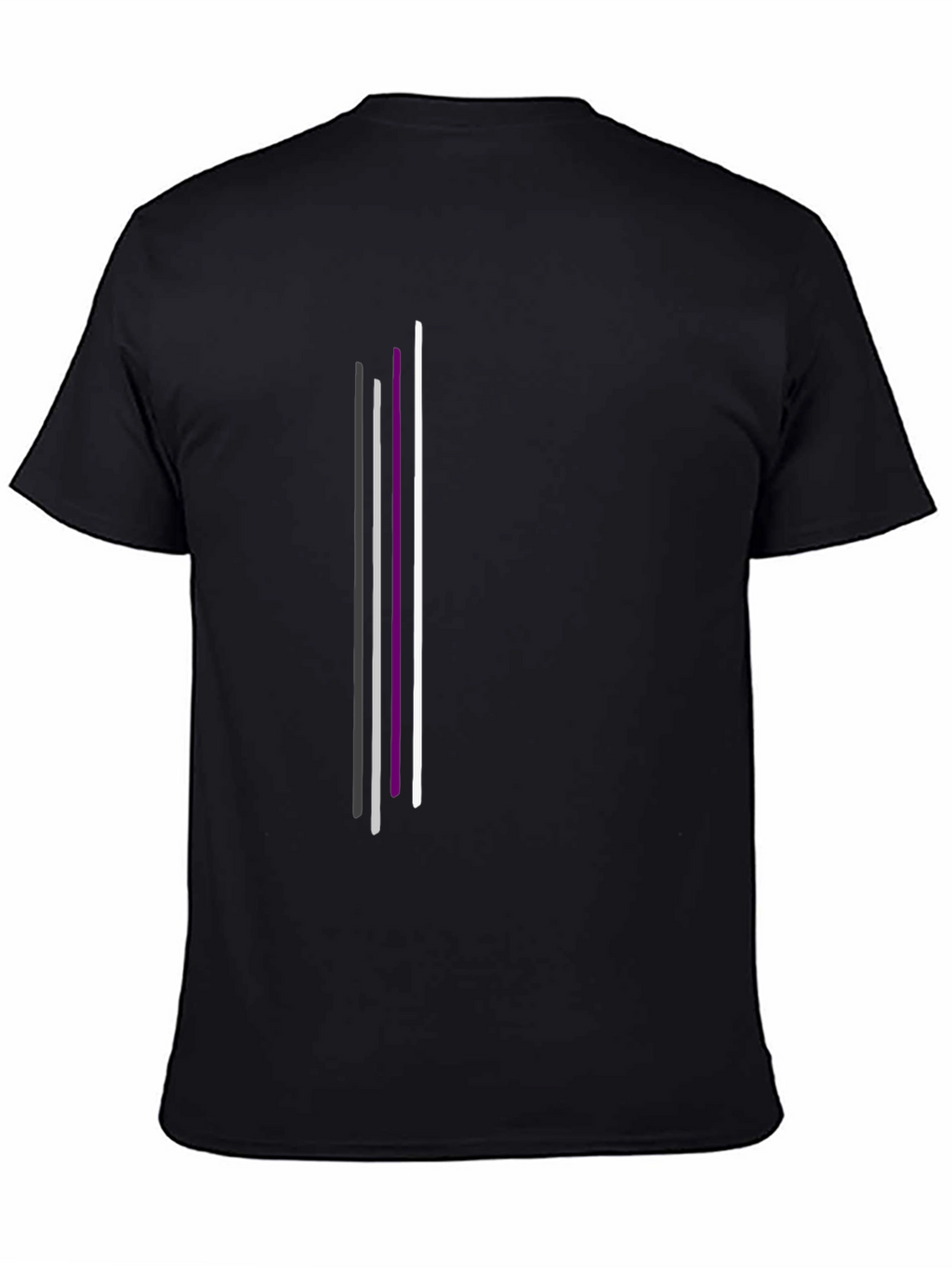Asexual Pride Vertical Stripes Black T-Shirt