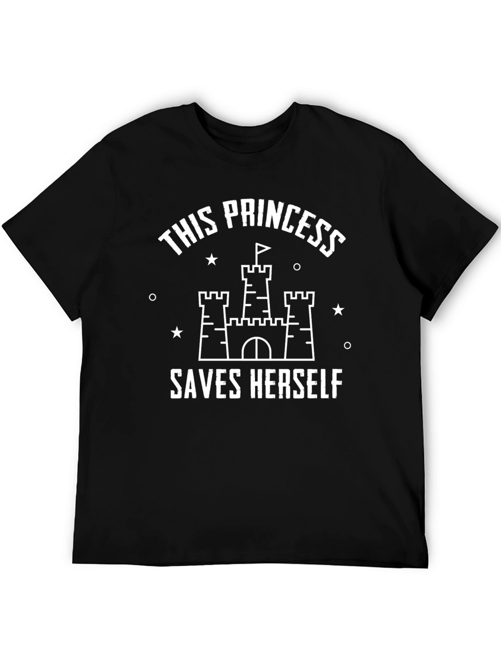 This Princess Saves Herself Black Graphic T-Shirt