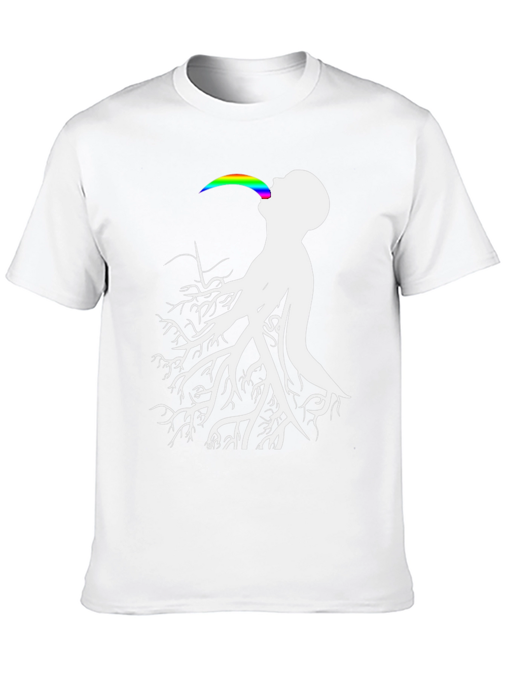 Tree Roots Rainbow Tongue Black T-Shirt
