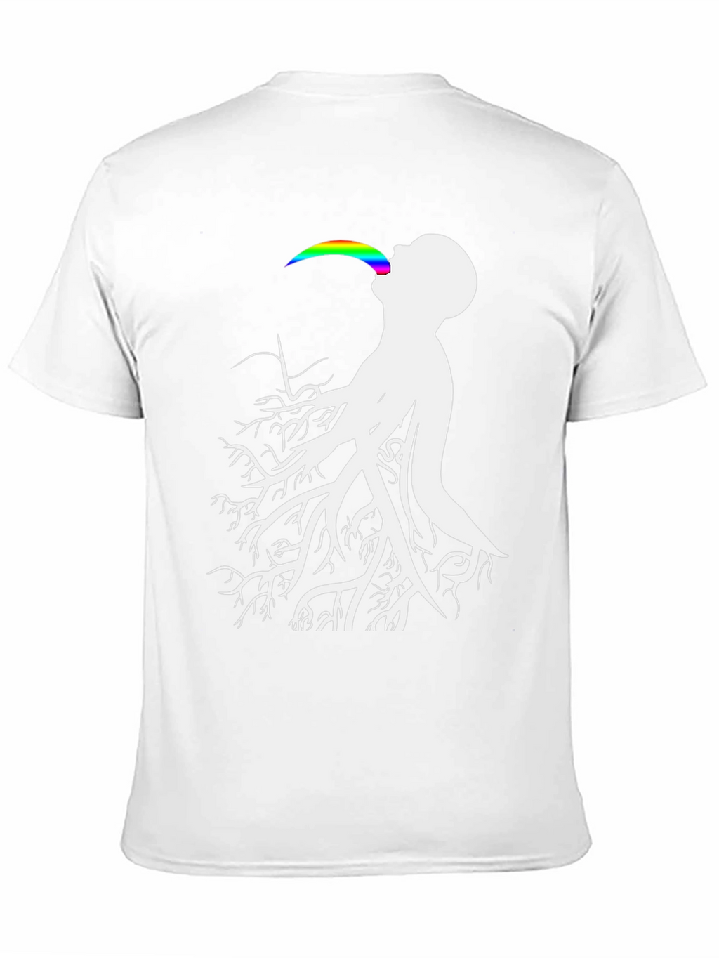 Tree Roots Rainbow Tongue Black T-Shirt