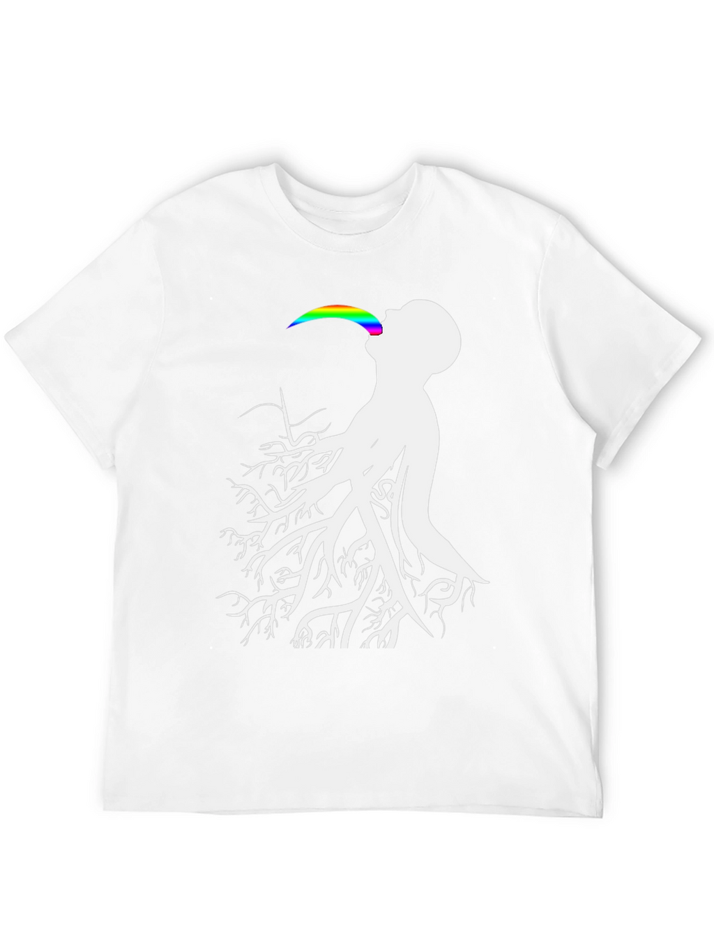 Tree Roots Rainbow Tongue Black T-Shirt