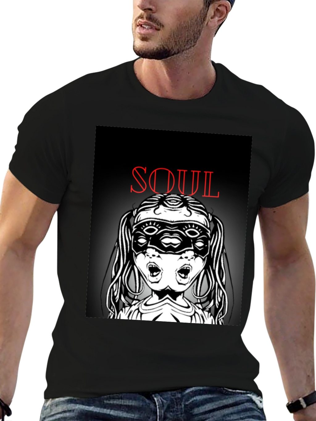 Soul Graphic T-Shirt - Black Unique Design