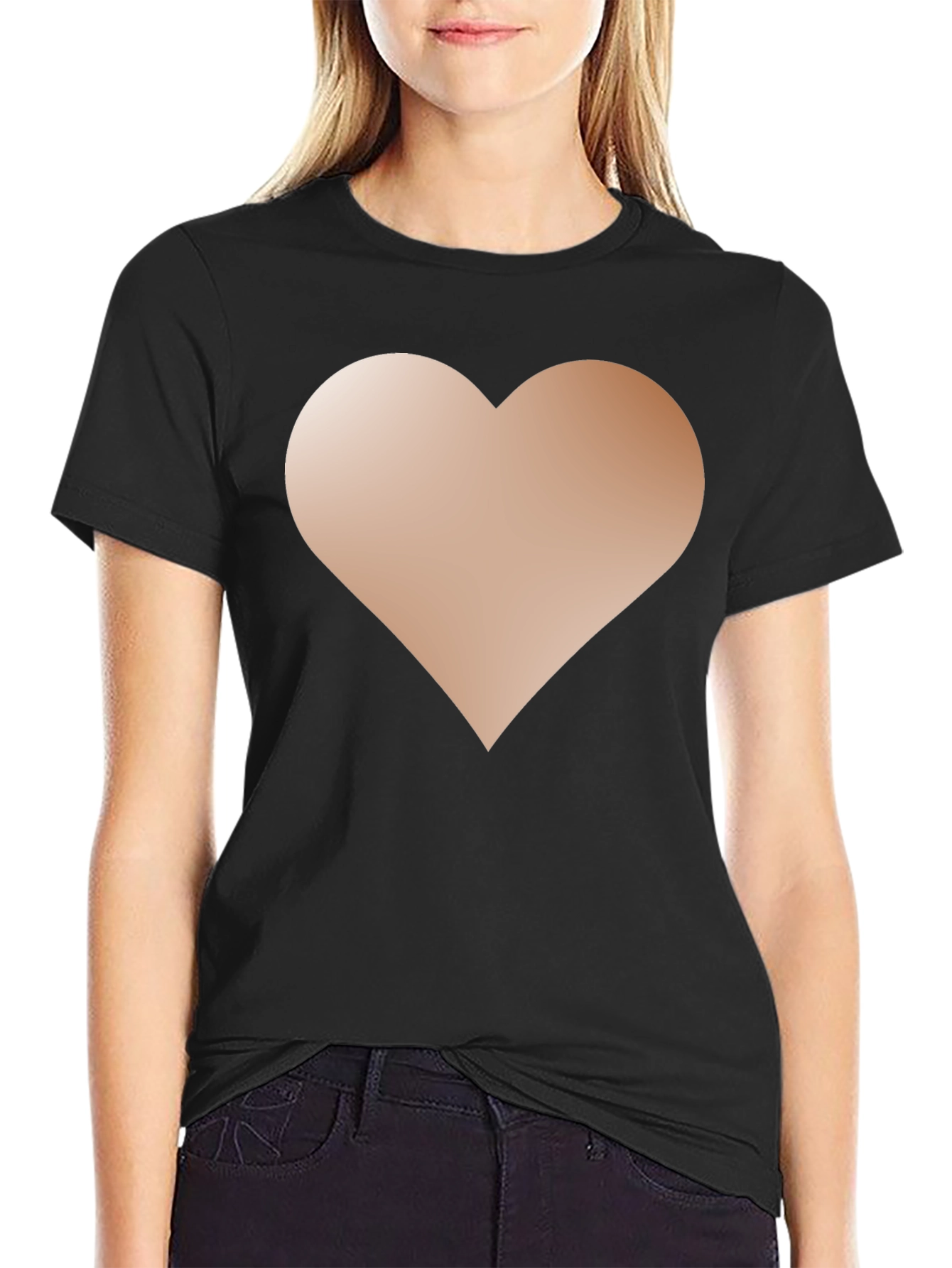 Heart Graphic Black T-Shirt - Casual Style
