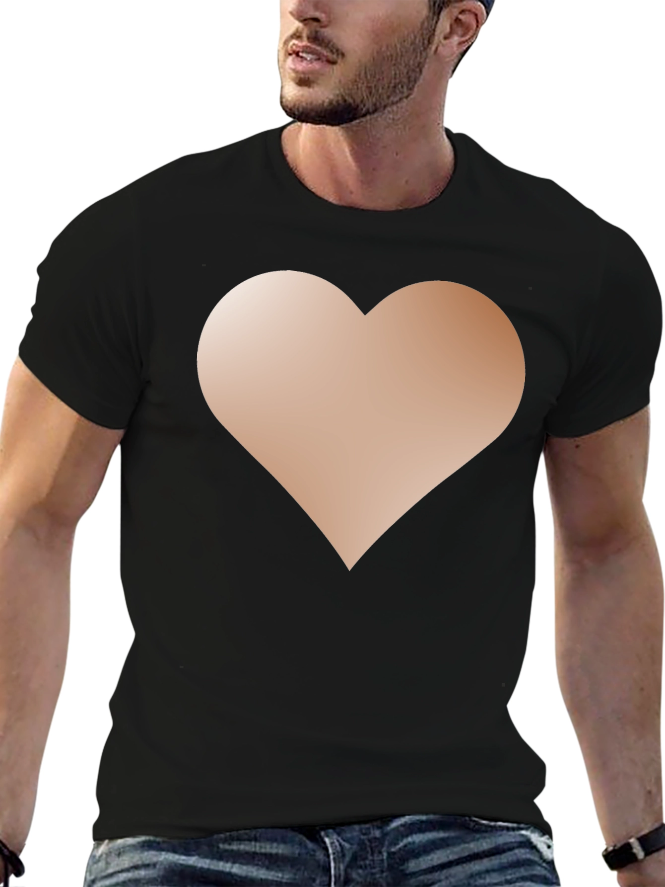 Heart Graphic Black T-Shirt - Casual Style