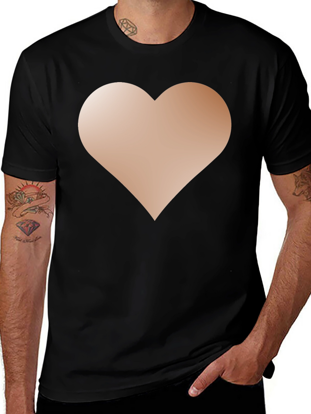 Heart Graphic Black T-Shirt - Casual Style
