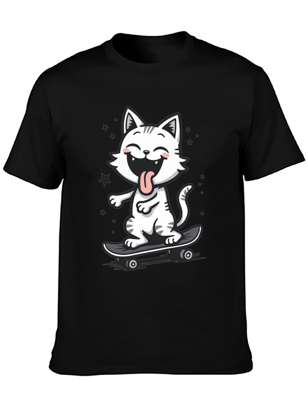 Cool Cat Skateboarder Graphic Tee