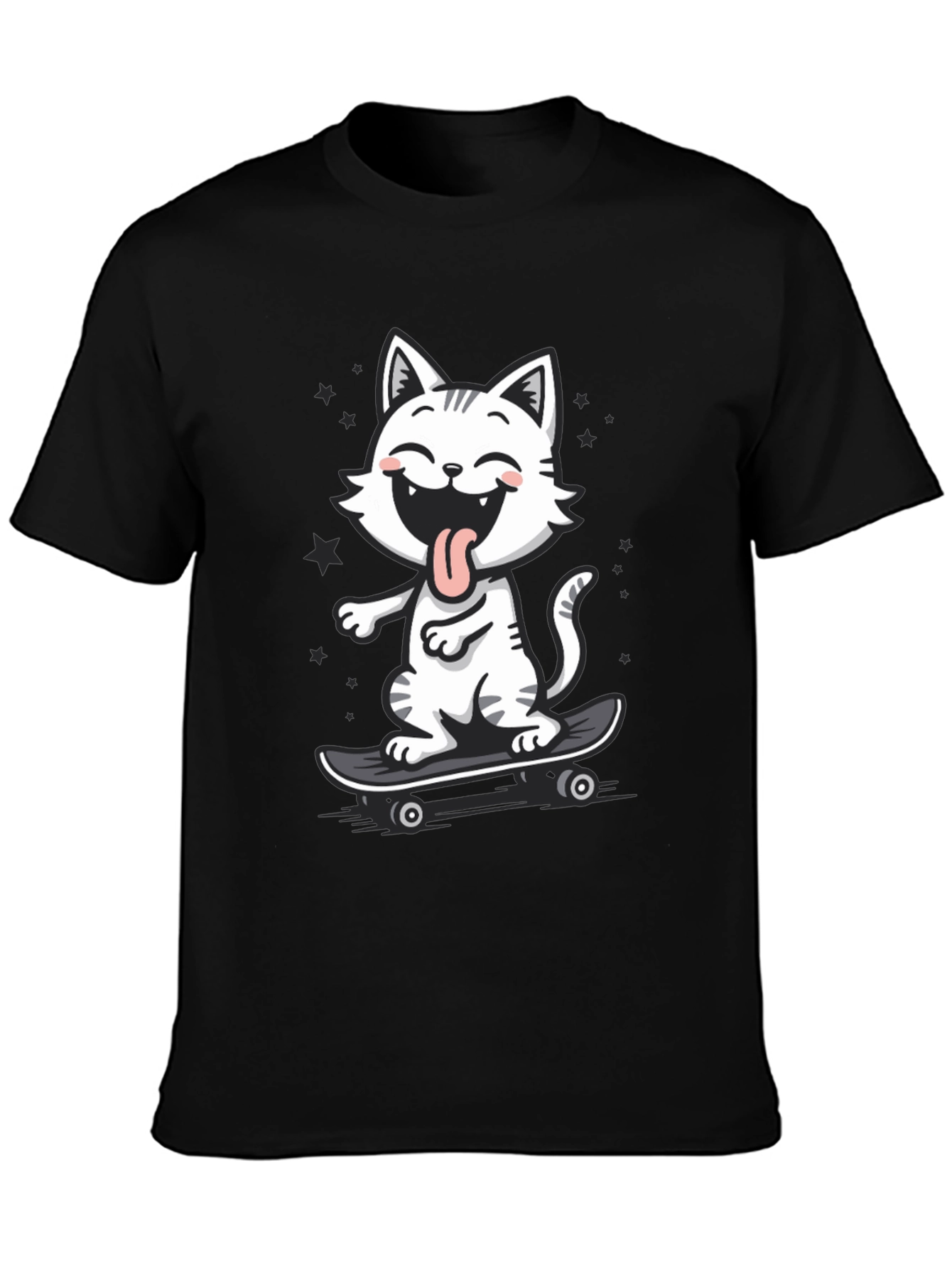 Cool Cat Skateboarder Graphic Tee