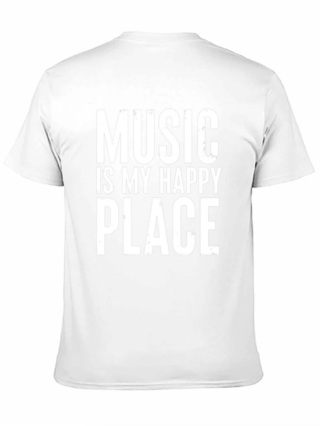Music Is My Happy Place Black Graphic T-Shirt