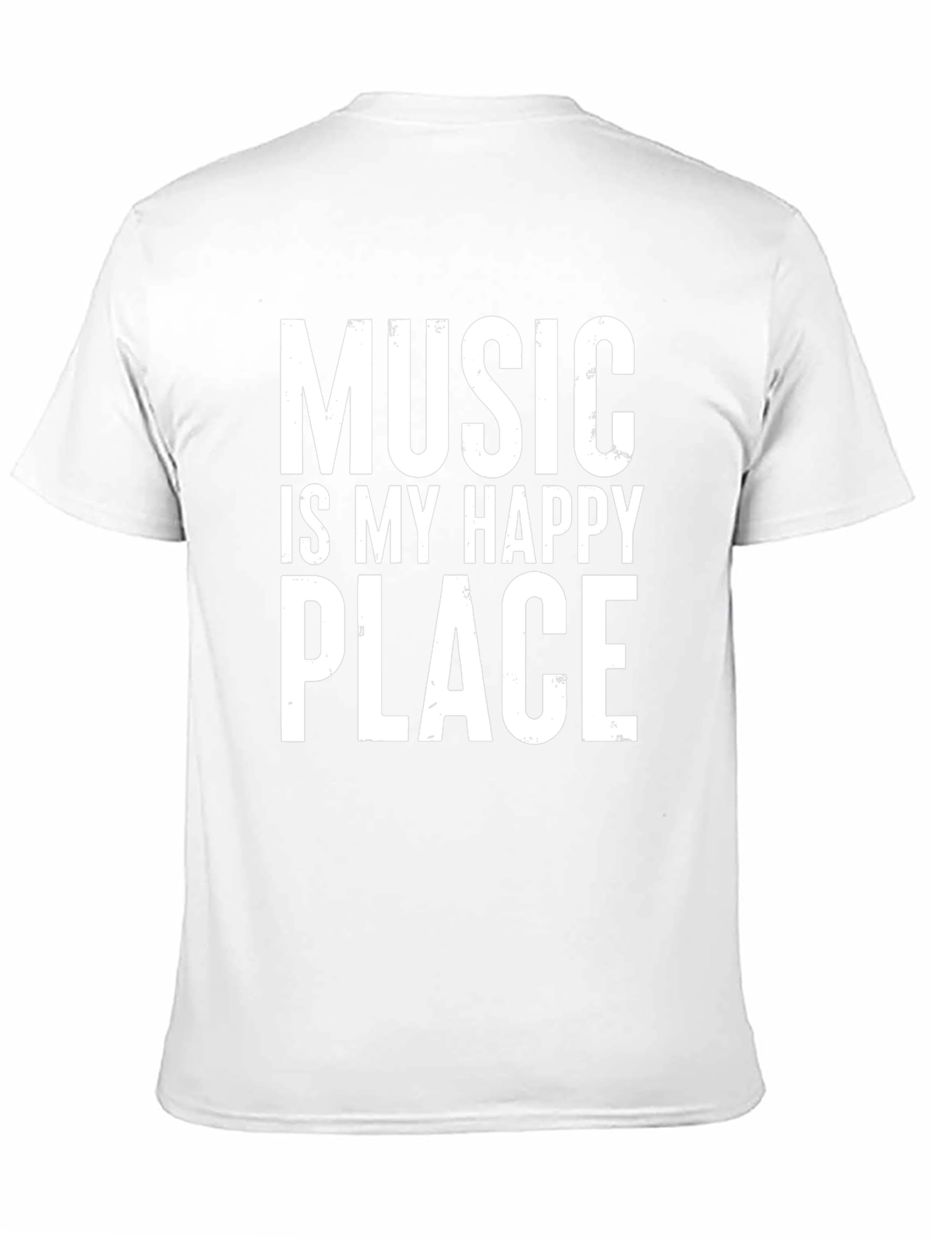 Music Is My Happy Place Black Graphic T-Shirt