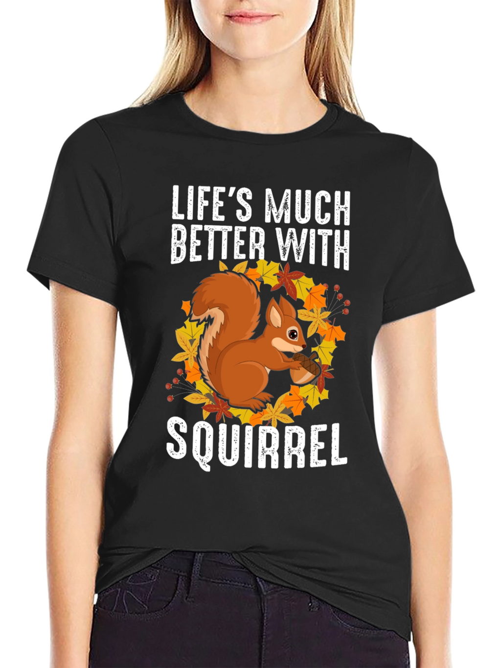 Squirrel Graphic T-Shirt - Lifes Much Better