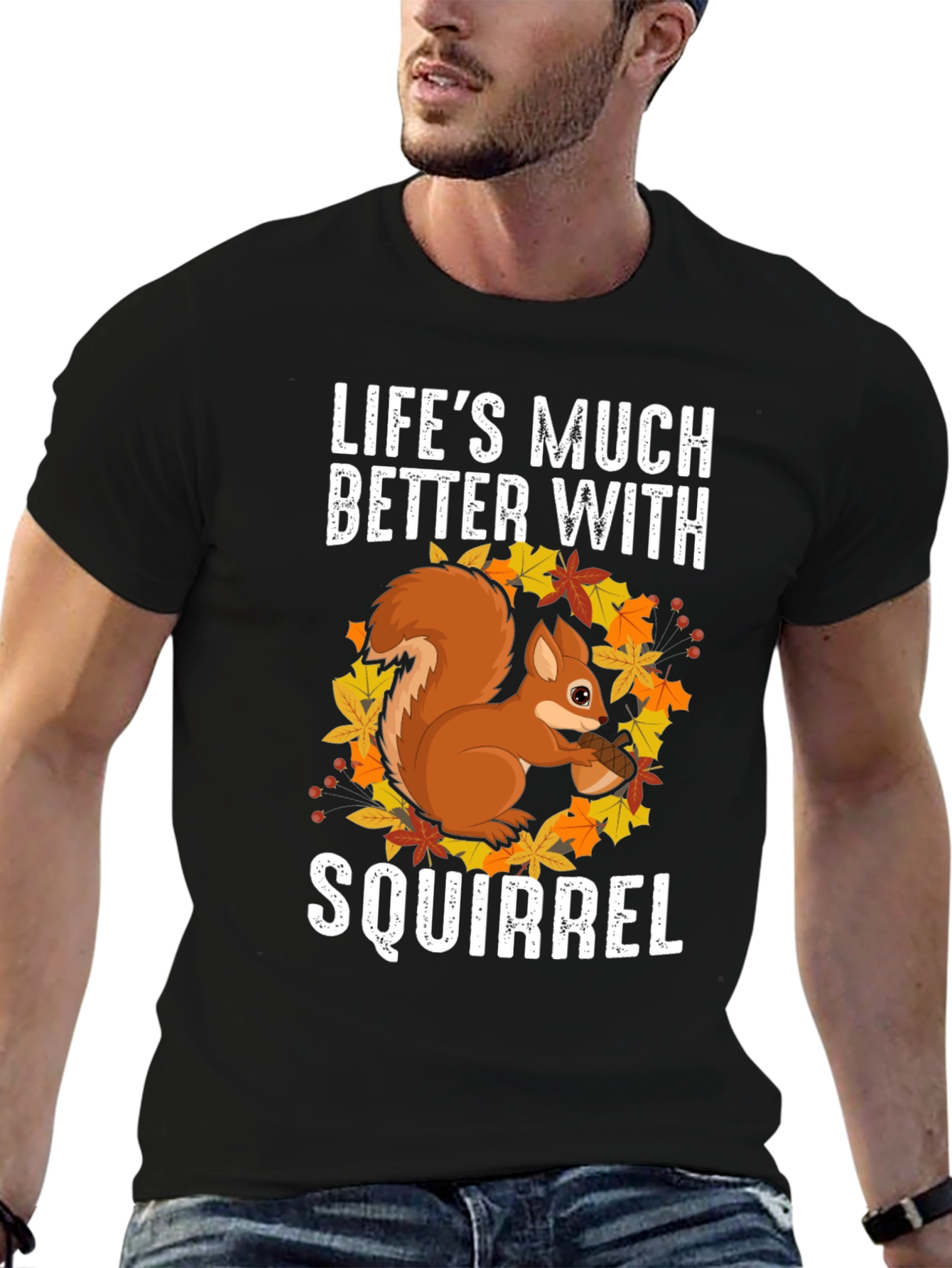 Squirrel Graphic T-Shirt - Lifes Much Better