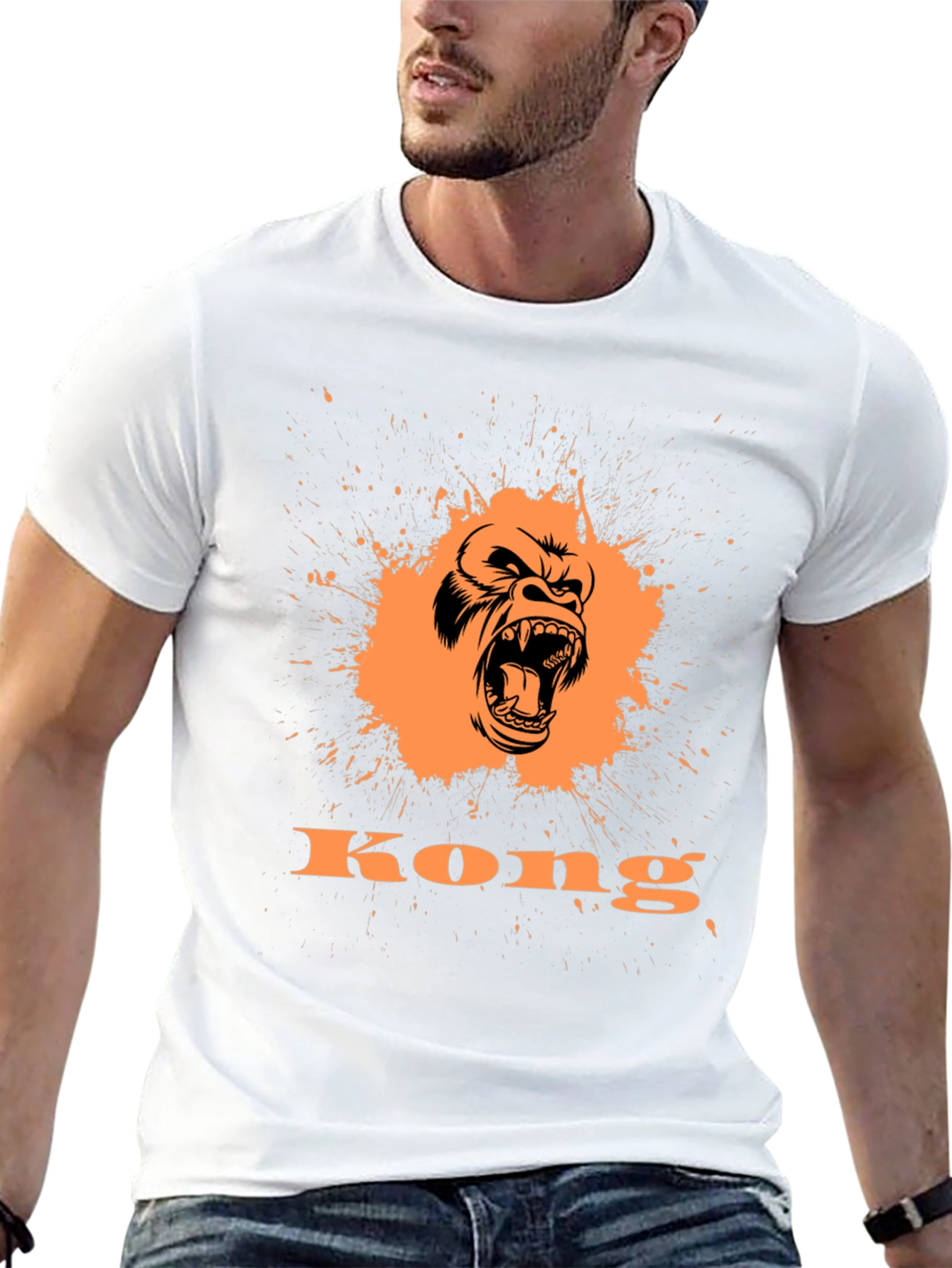 Kong Graphic Tee - Fierce Gorilla Design Black T-Shirt