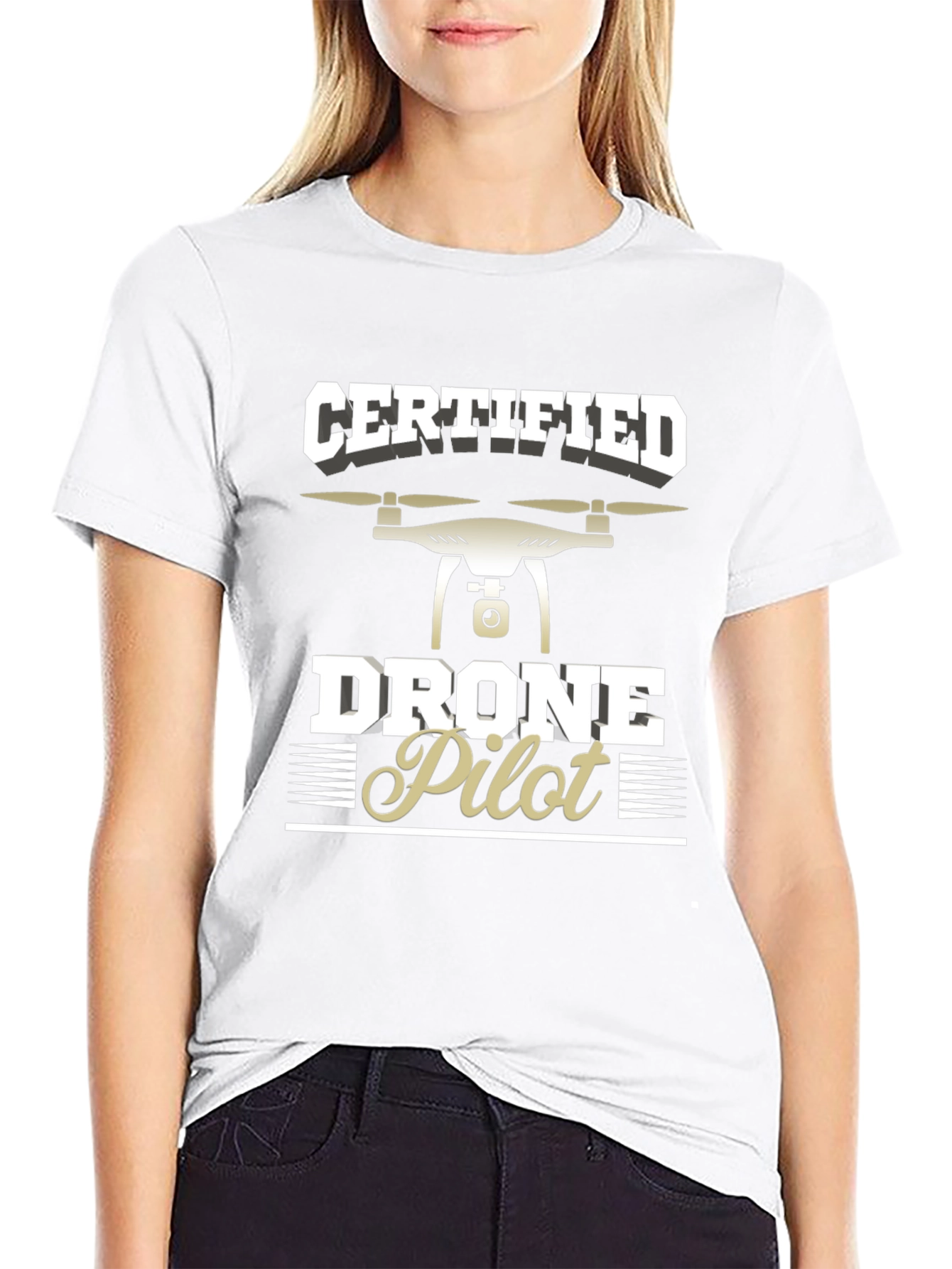 Certified Drone Pilot T-Shirt - Black Graphic Tee