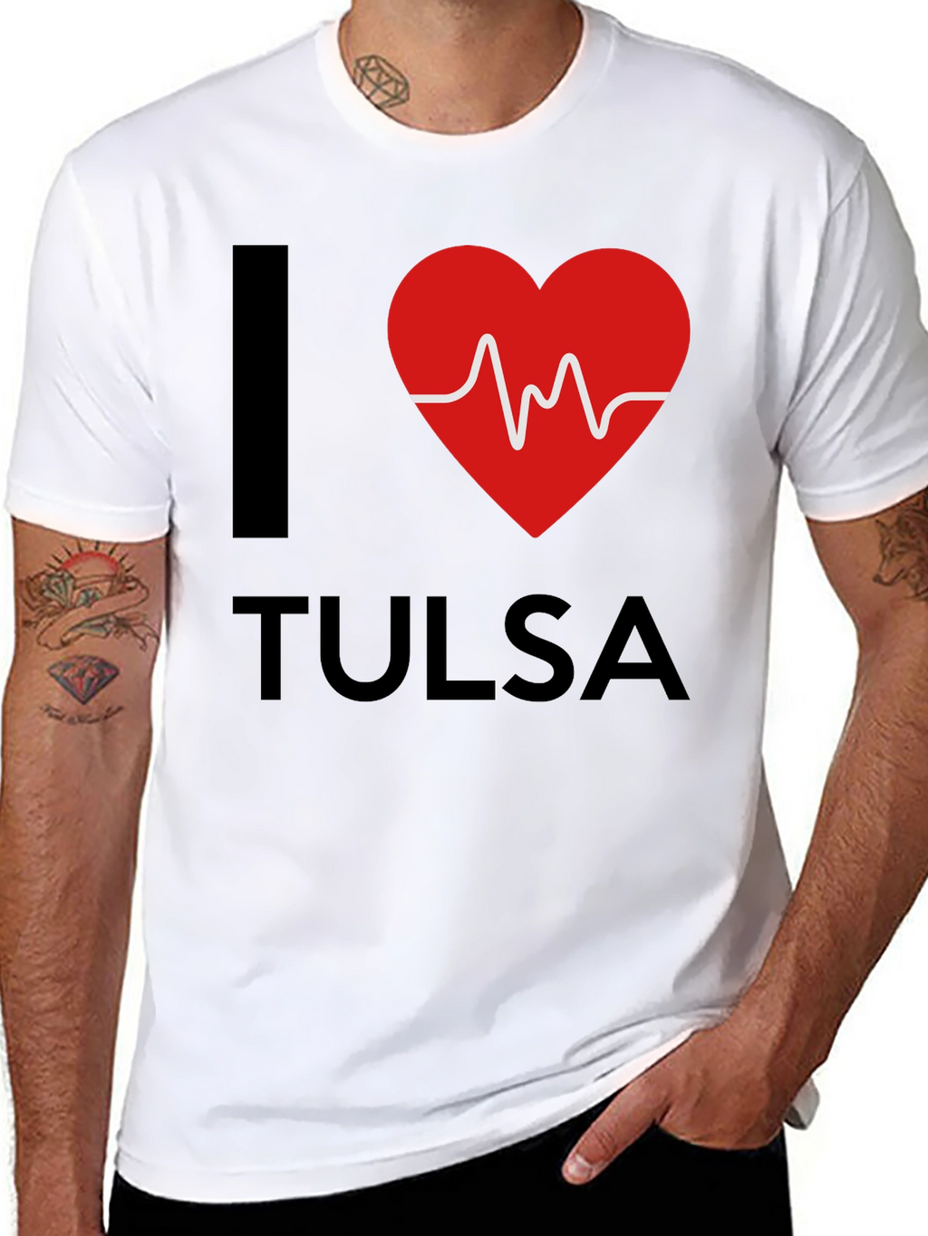 I Heart Tulsa Graphic T-Shirt - Mens Black Tee