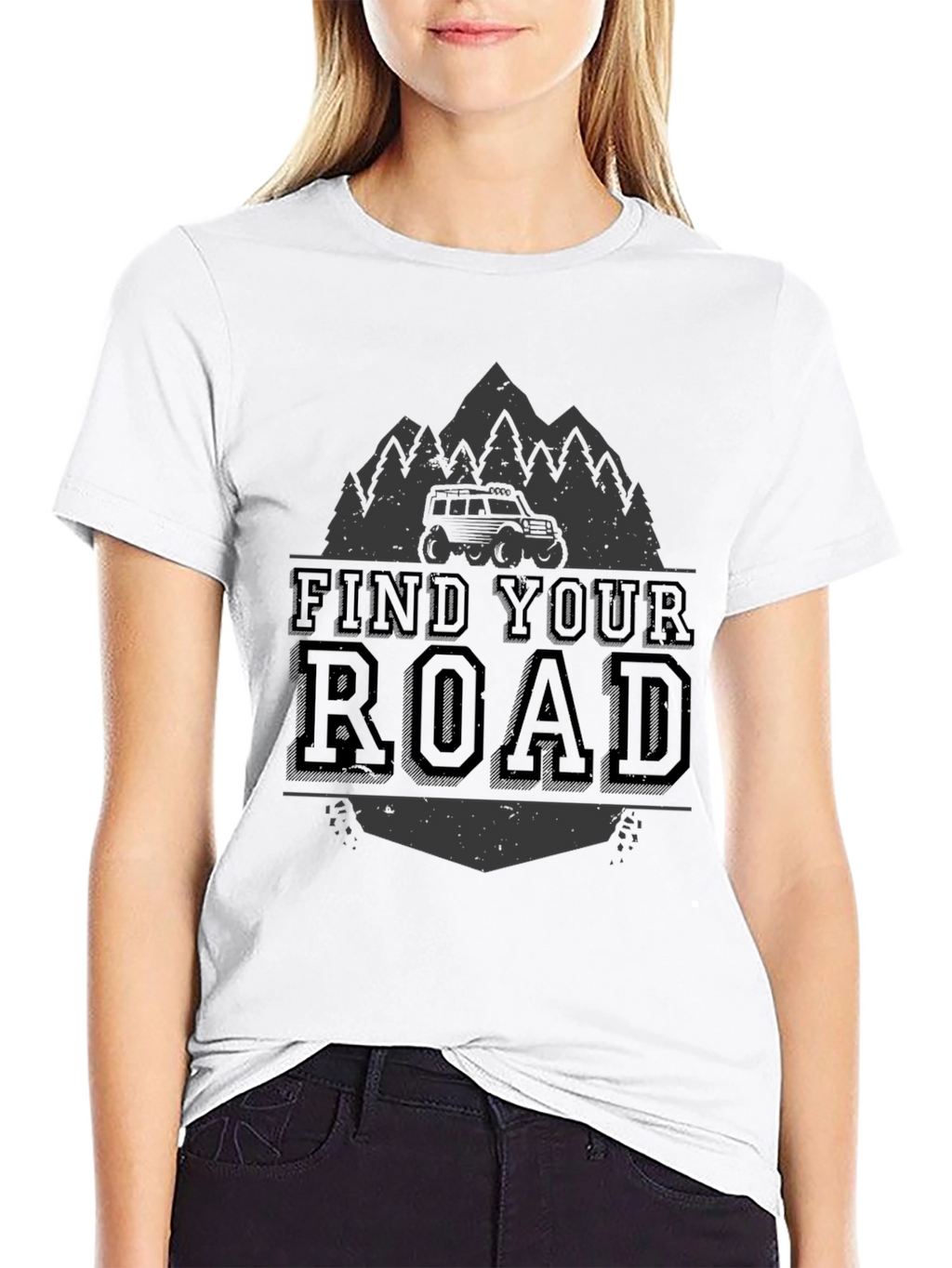 Find Your Road Black Graphic Tee
