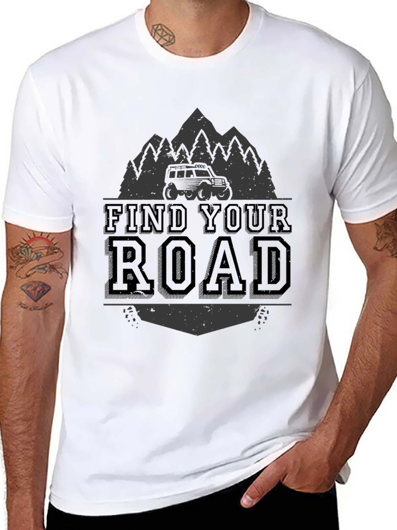 Find Your Road Black Graphic Tee