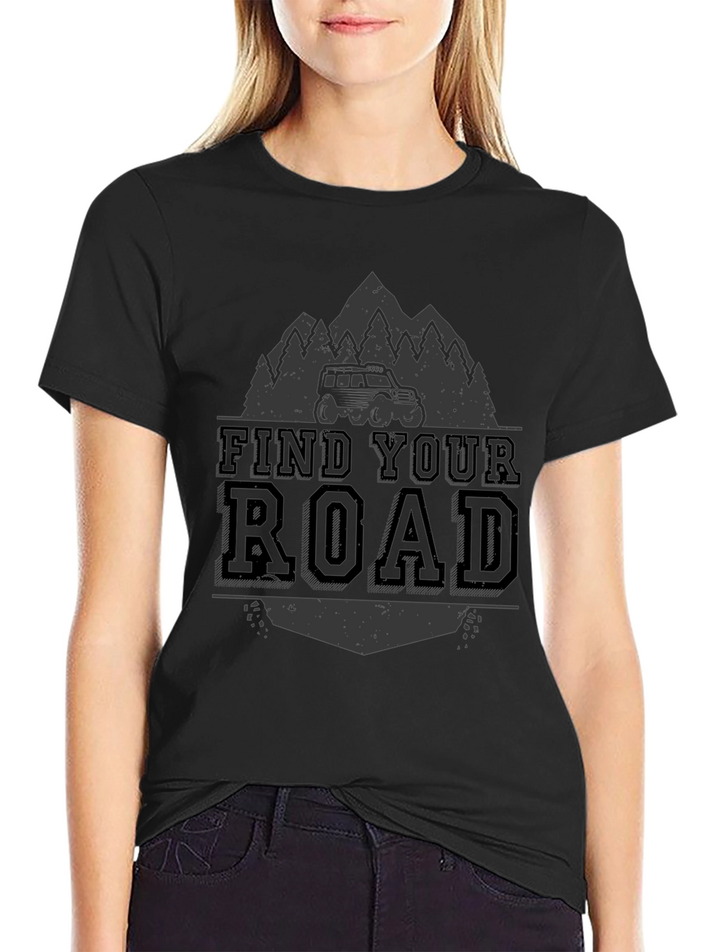 Find Your Road Black Graphic Tee