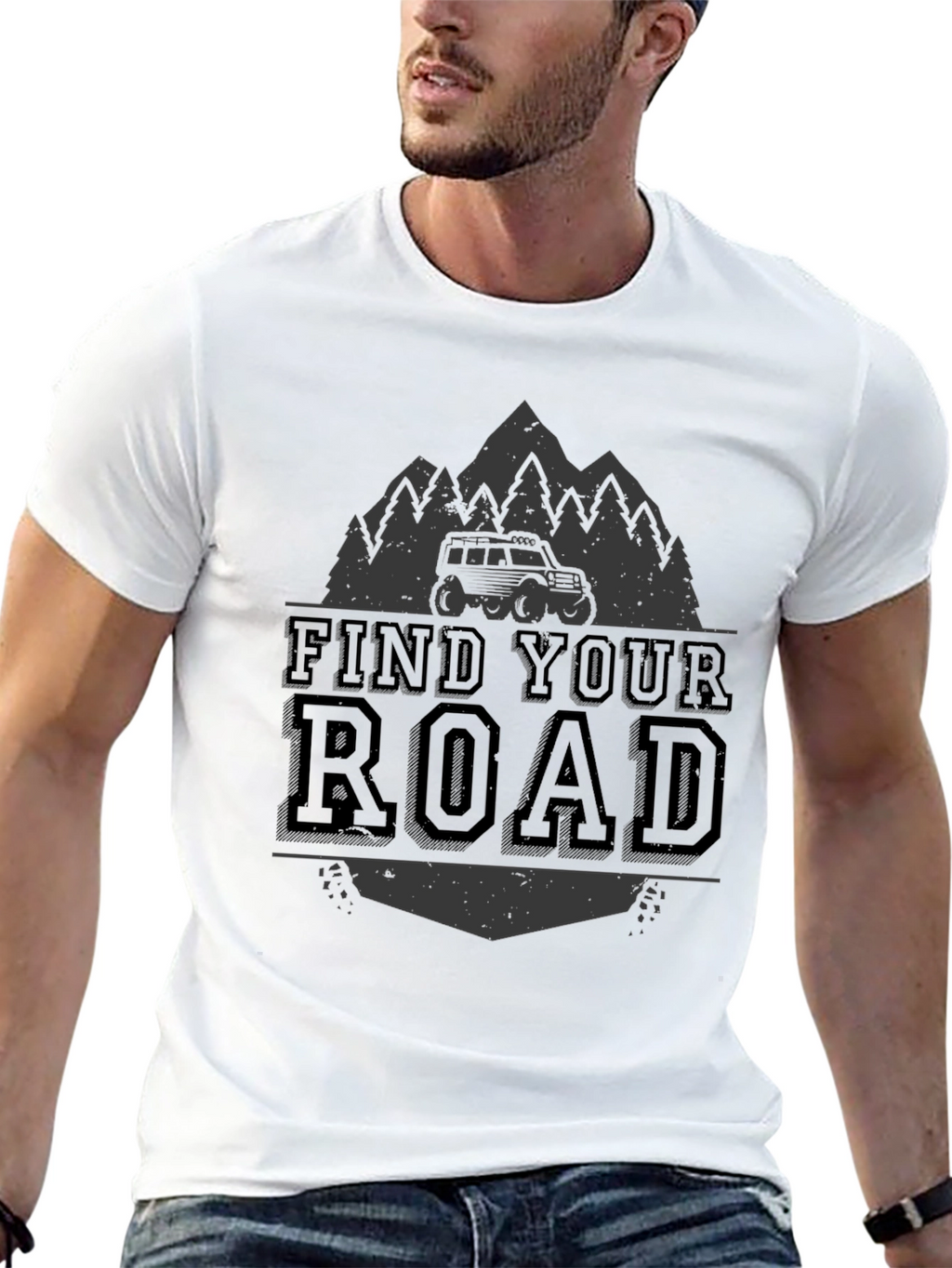 Find Your Road Black Graphic Tee