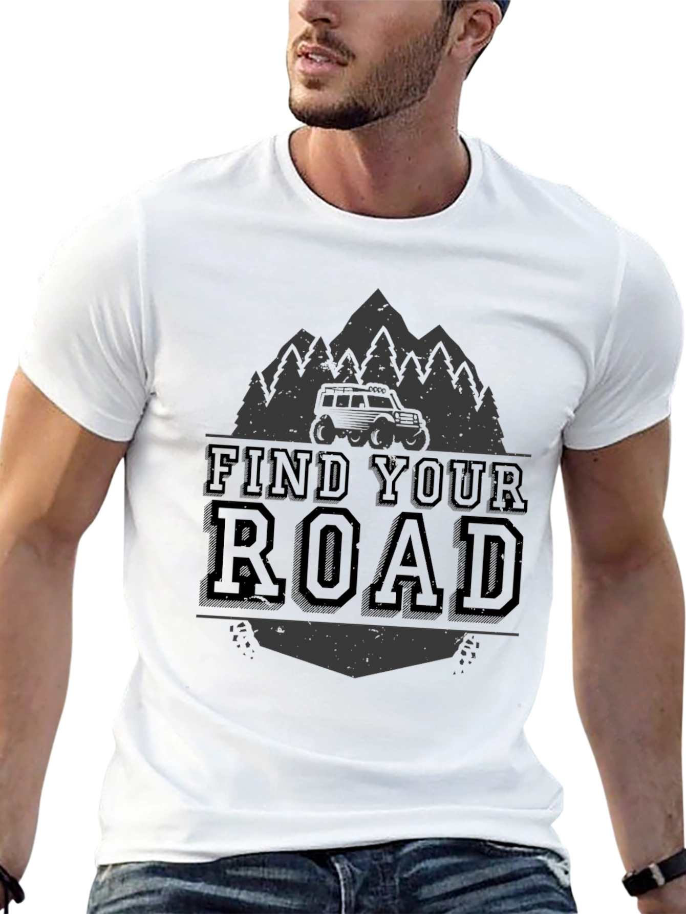 Find Your Road Black Graphic Tee