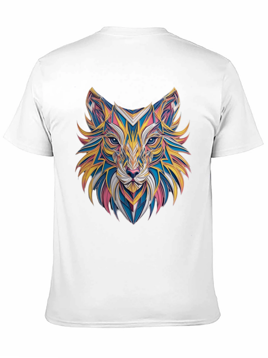 Geometric Fox Graphic Black T-Shirt