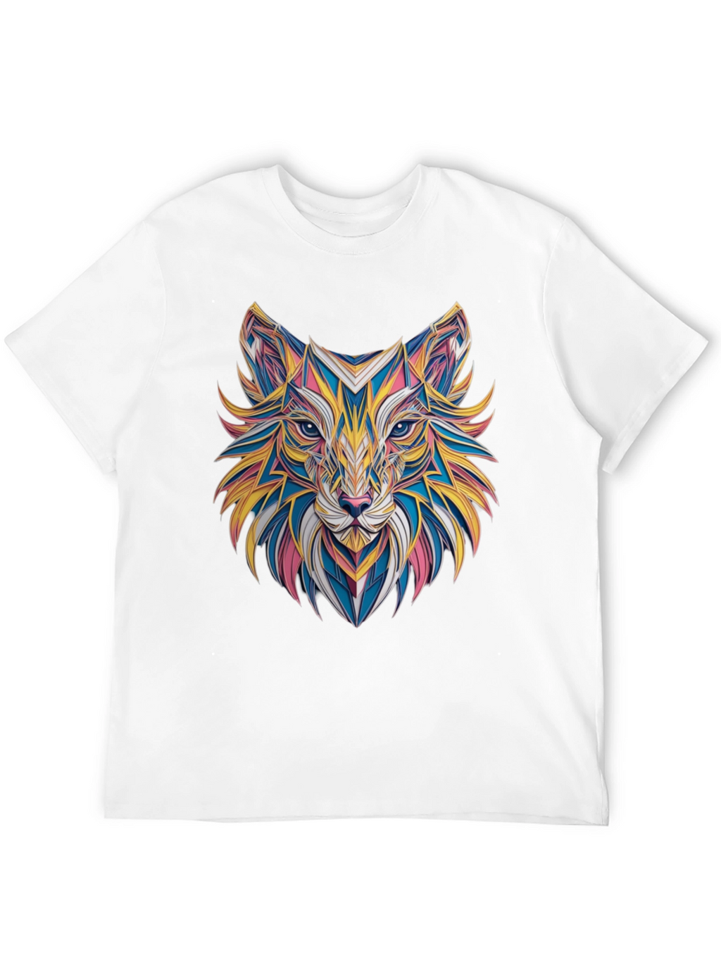 Geometric Fox Graphic Black T-Shirt