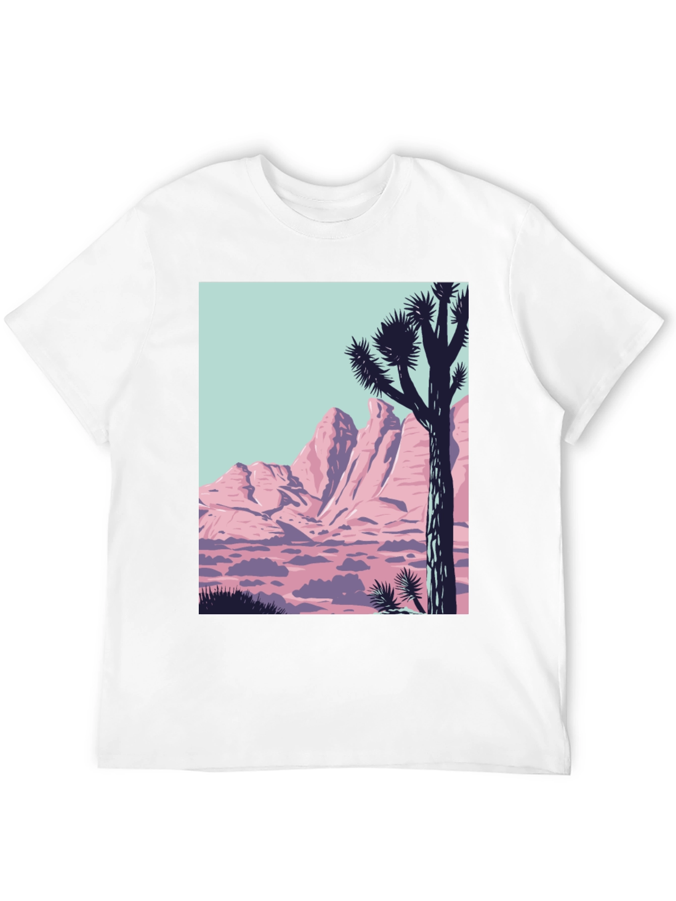 Retro Desert Graphic Tee - Black Crew Neck