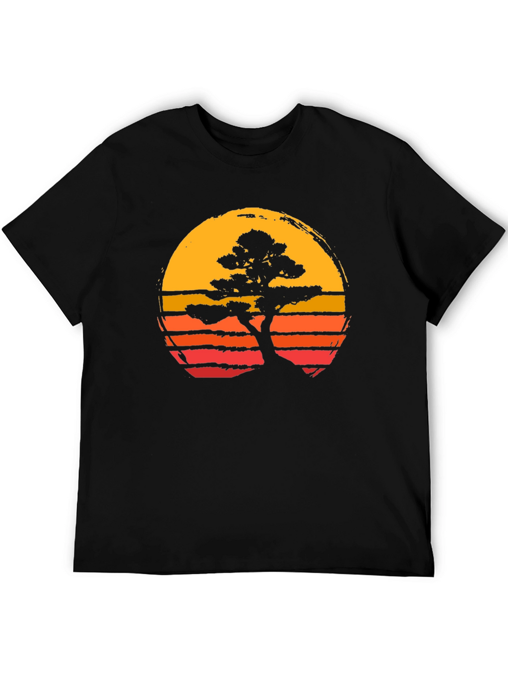 Karate Kid Bonsai Tree Sunset Graphic Tee