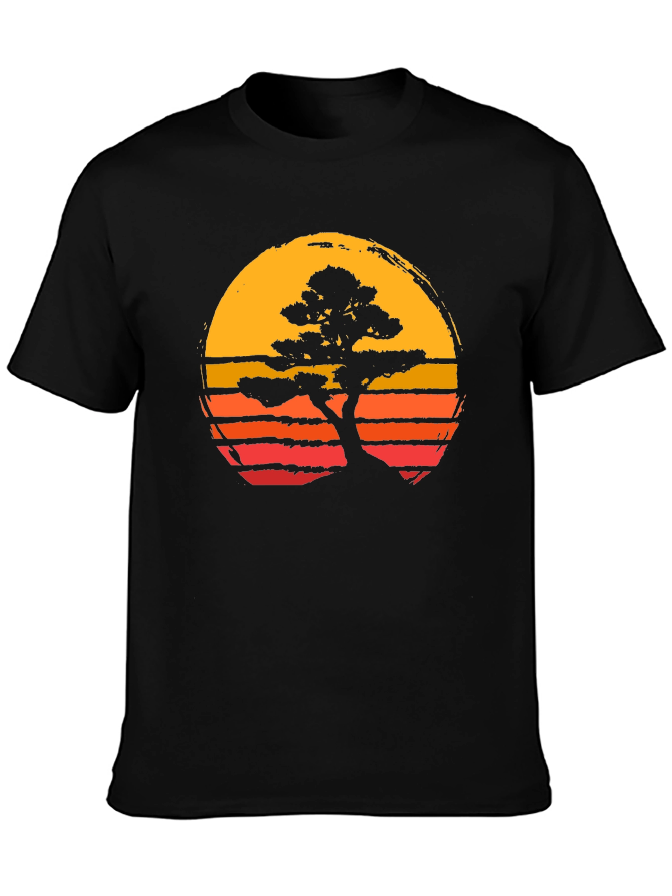 Karate Kid Bonsai Tree Sunset Graphic Tee