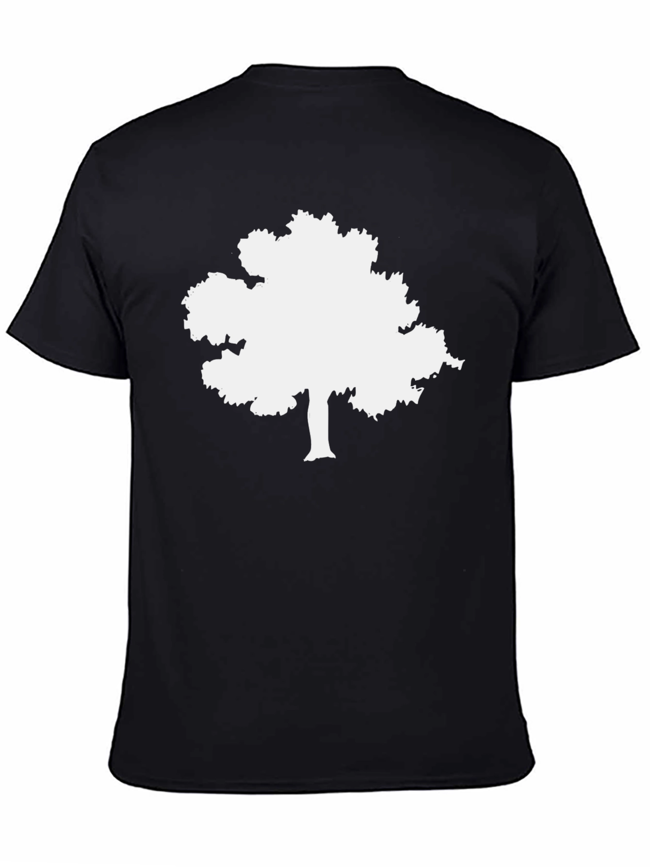 Black T-Shirt with White Tree Graphic