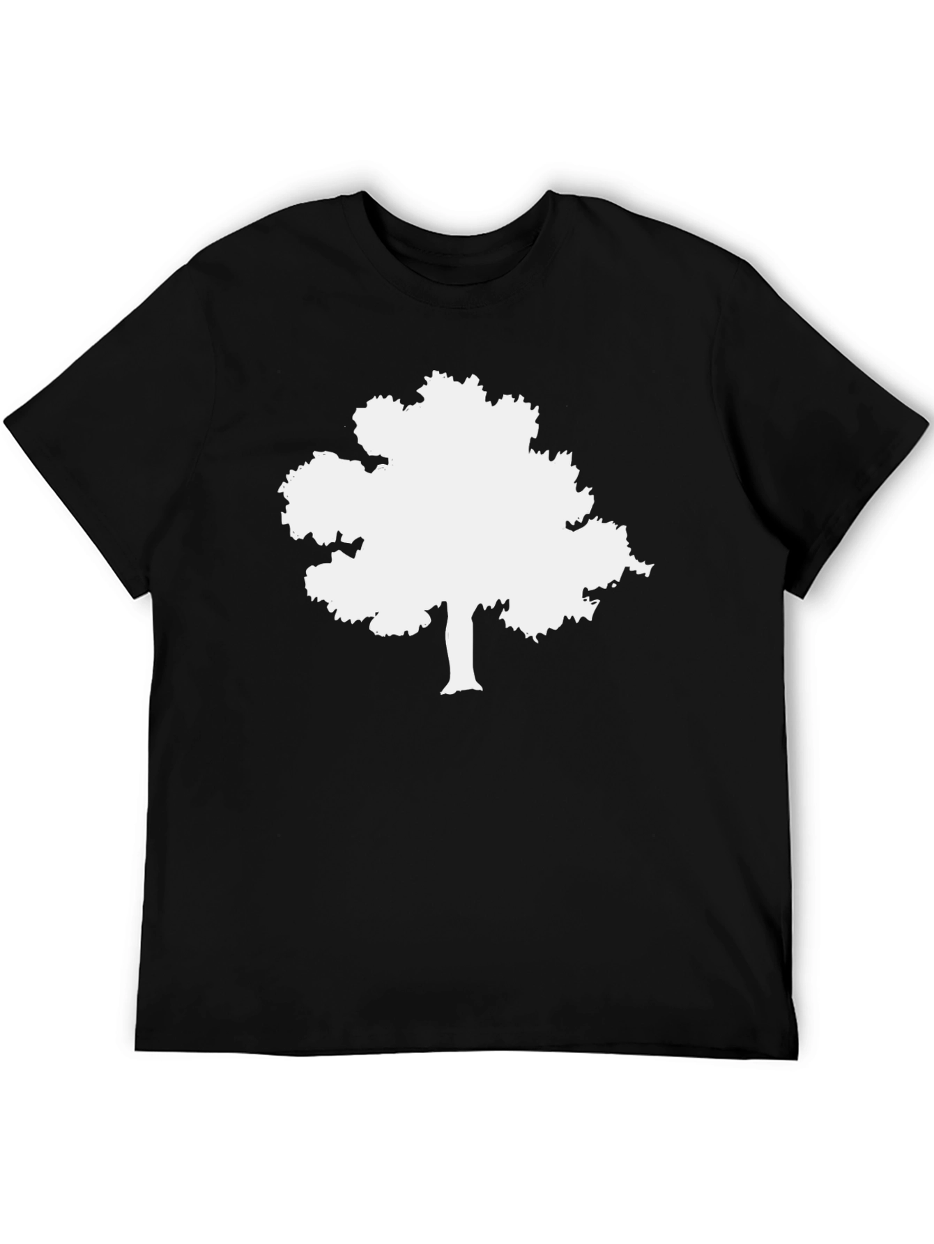 Black T-Shirt with White Tree Graphic