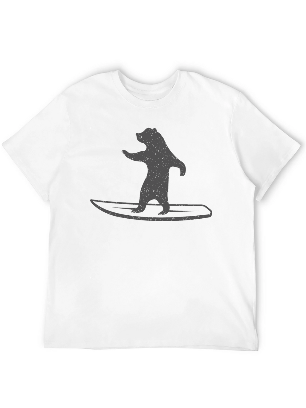 Bear on Surfboard Graphic Tee - Black