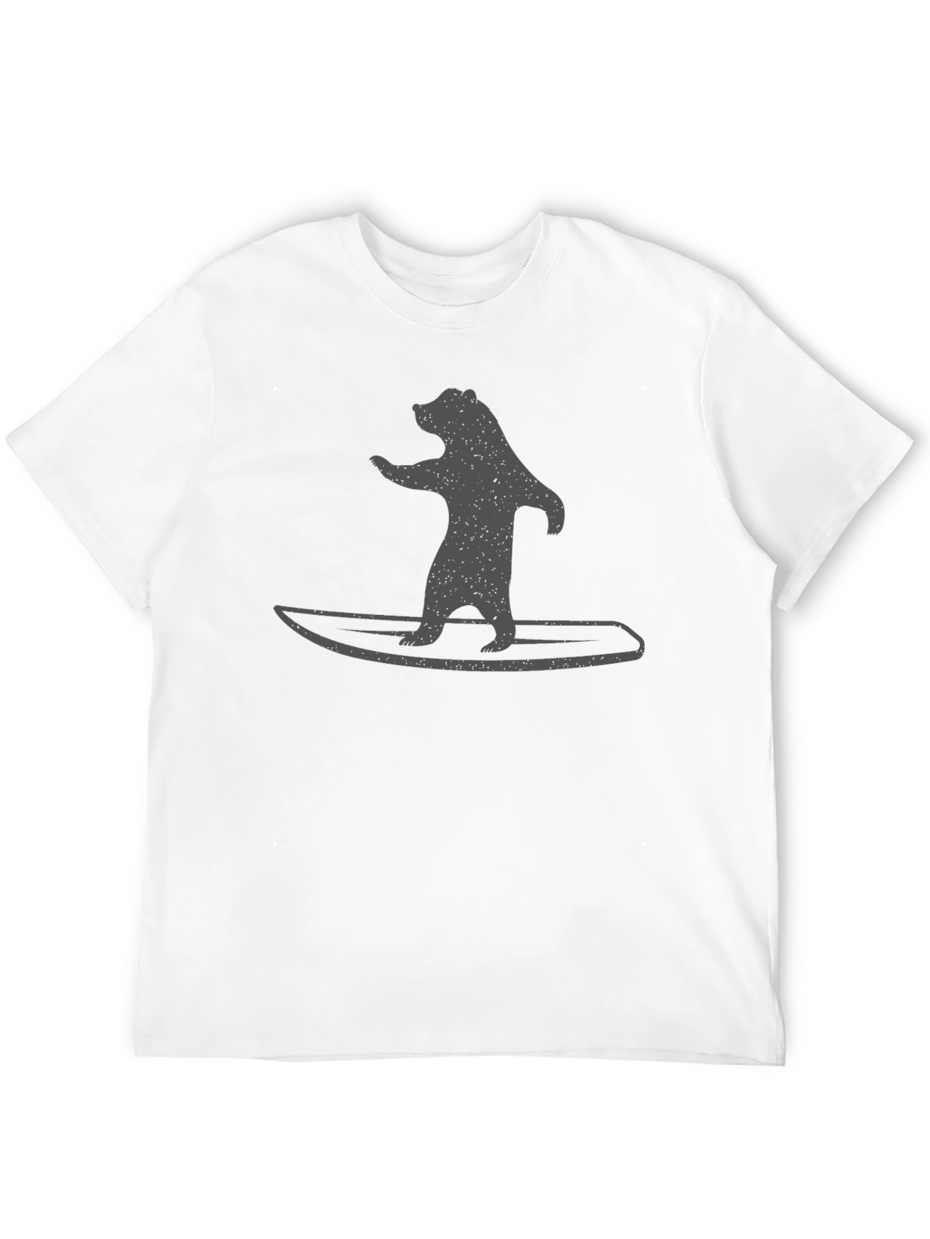 Bear on Surfboard Graphic Tee - Black