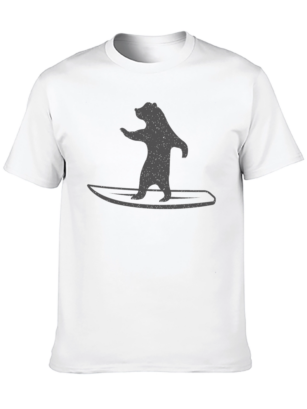 Bear on Surfboard Graphic Tee - Black