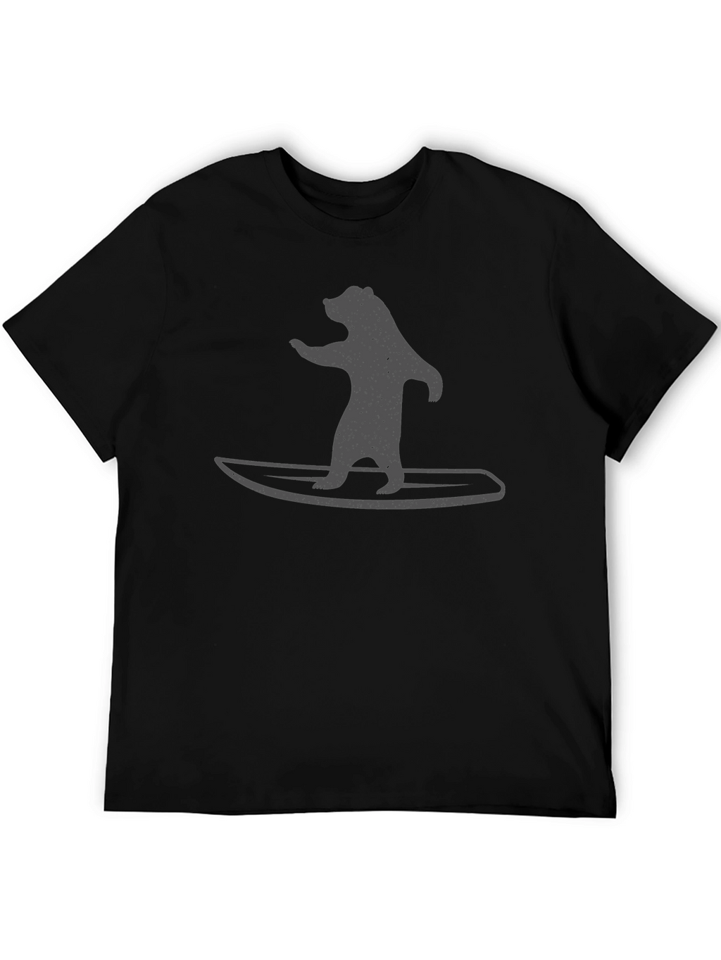 Bear on Surfboard Graphic Tee - Black