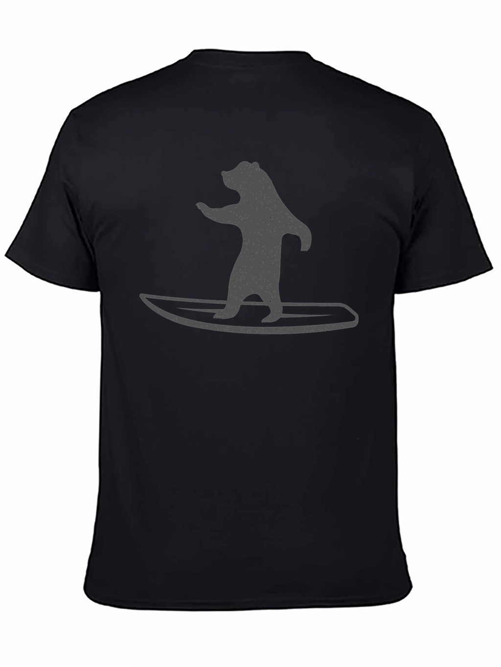 Bear on Surfboard Graphic Tee - Black