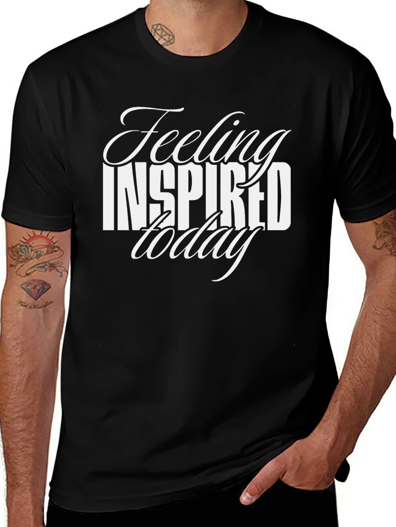 Feeling Inspired Today Black Graphic Tee