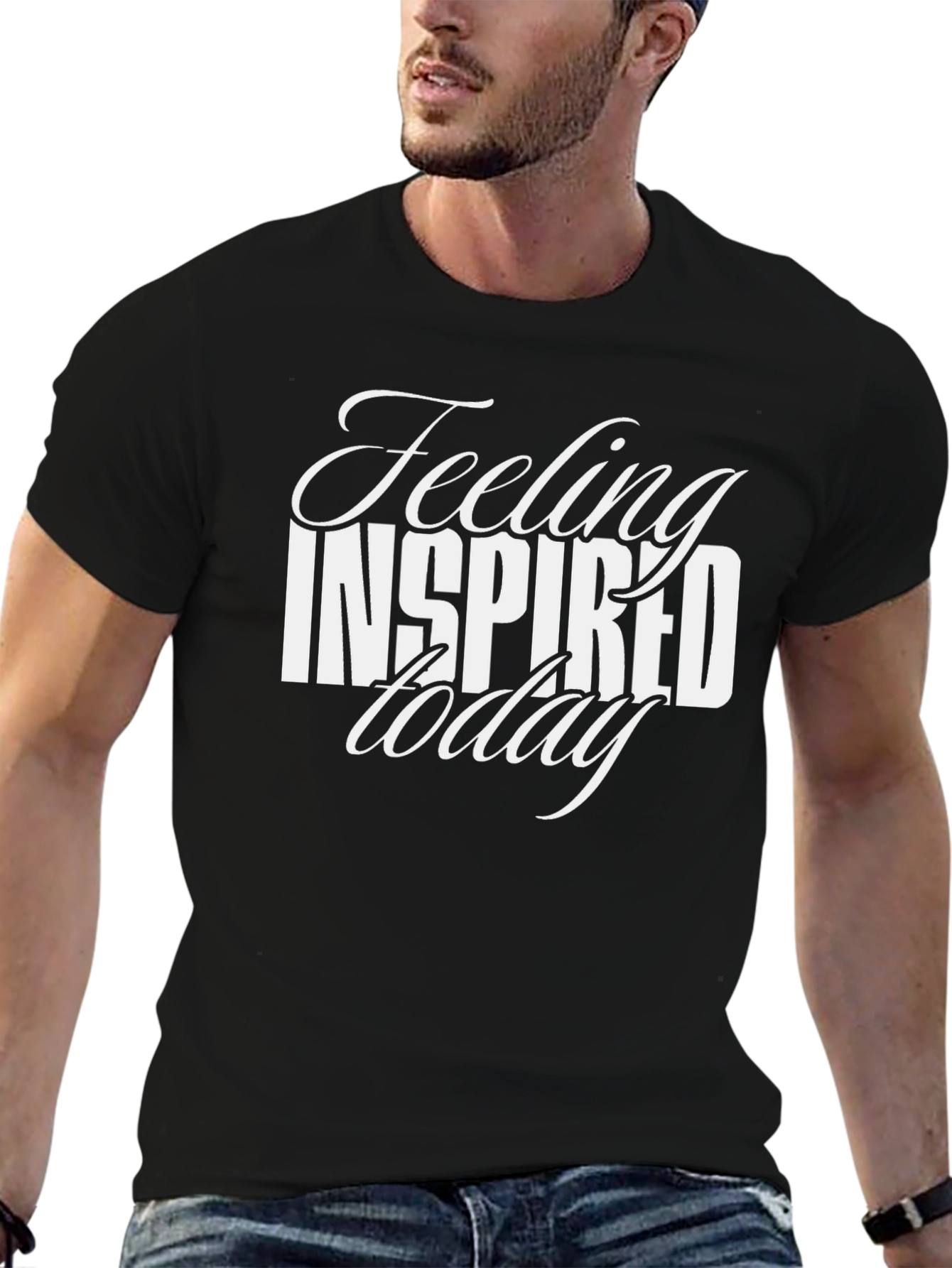 Feeling Inspired Today Black Graphic Tee