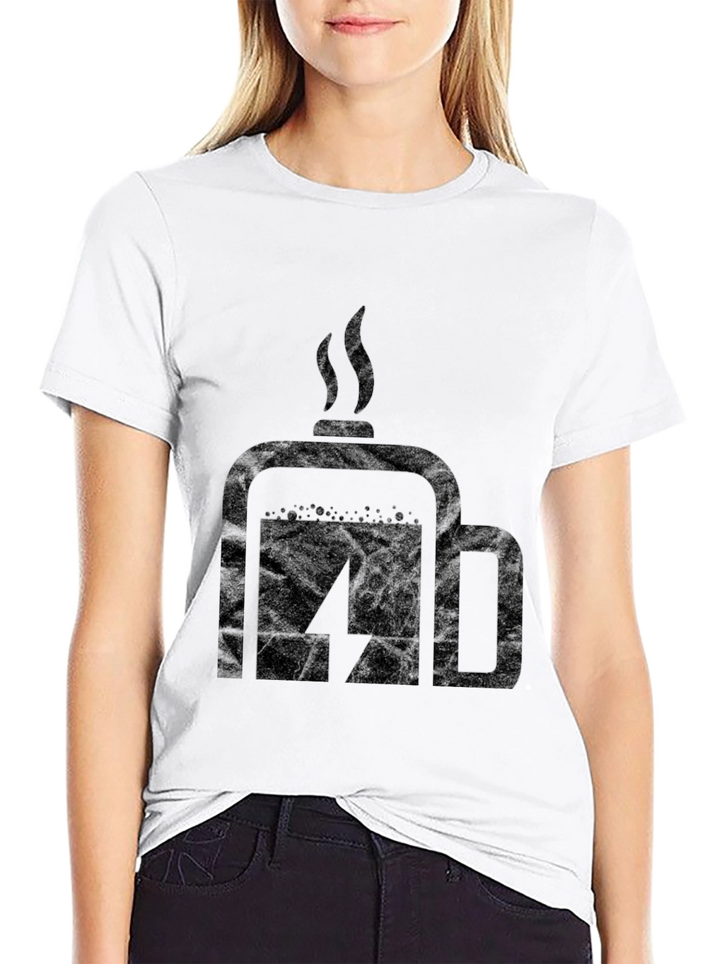 Coffee Charge Mens Black T-Shirt