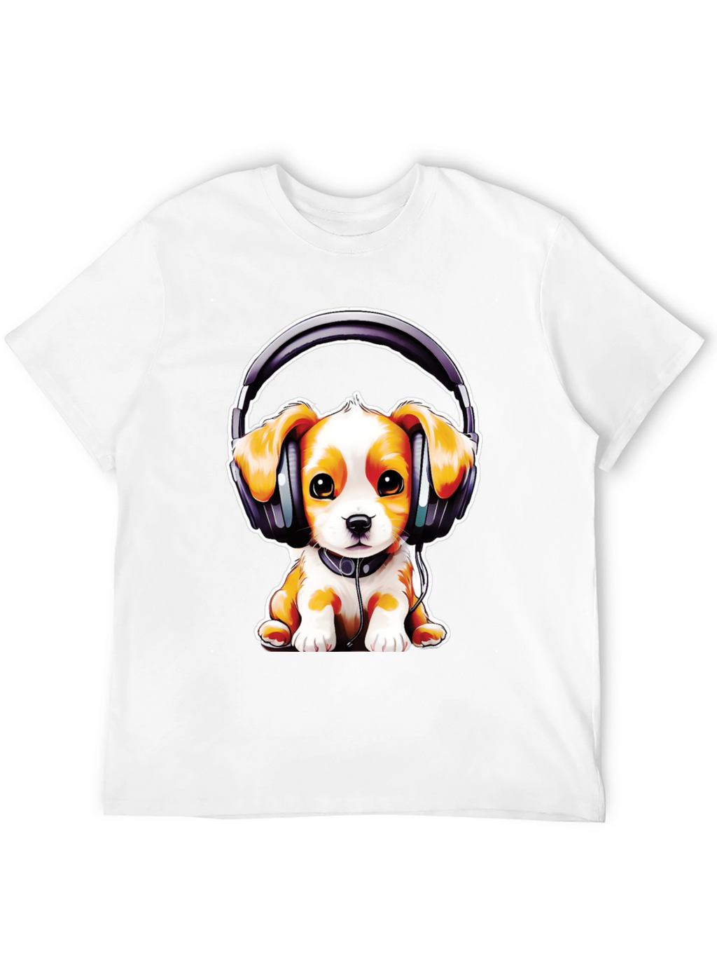 Puppy DJ T-Shirt: Cute Dog with Headphones