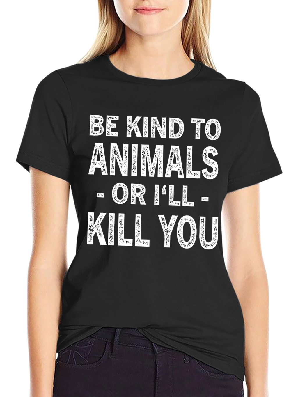 Be Kind to Animals - Funny T-Shirt