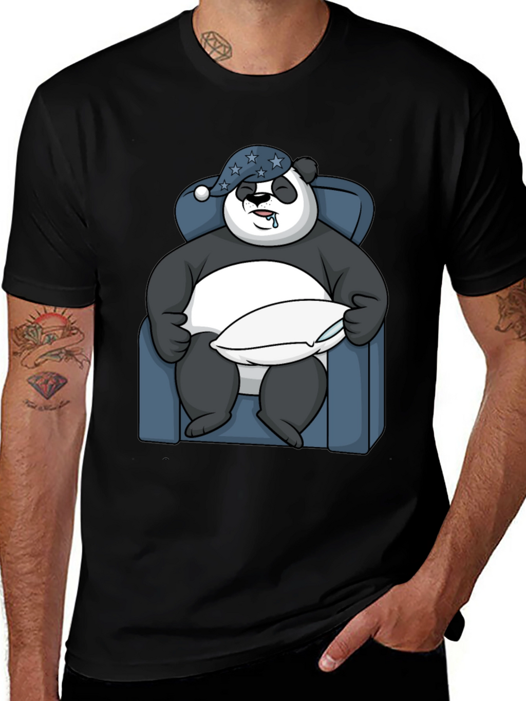 Sleepy Panda T-Shirt - Comfortable Cotton Tee