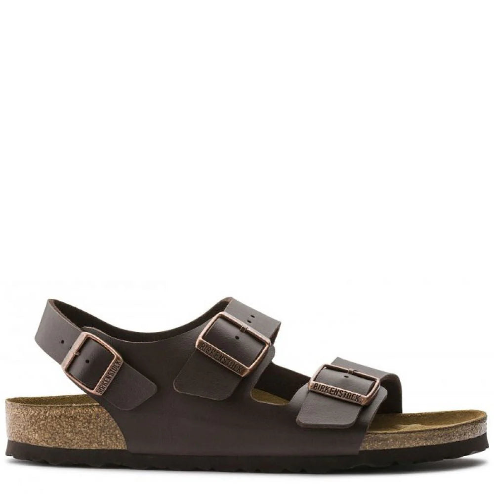 Birkenstock Milano Birko-Flor in Dark Brown