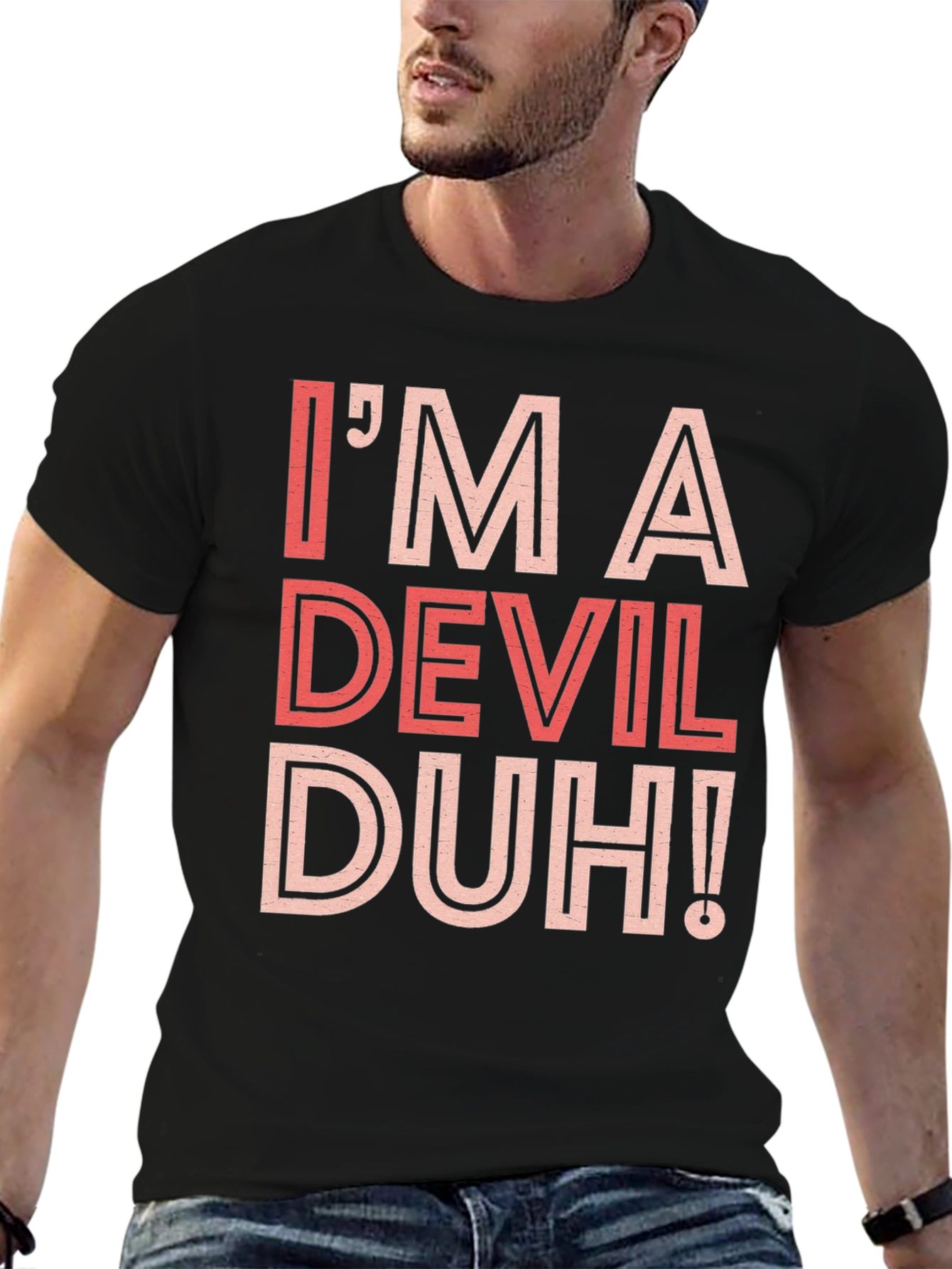 Im A Devil Duh! Graphic Tee - Black