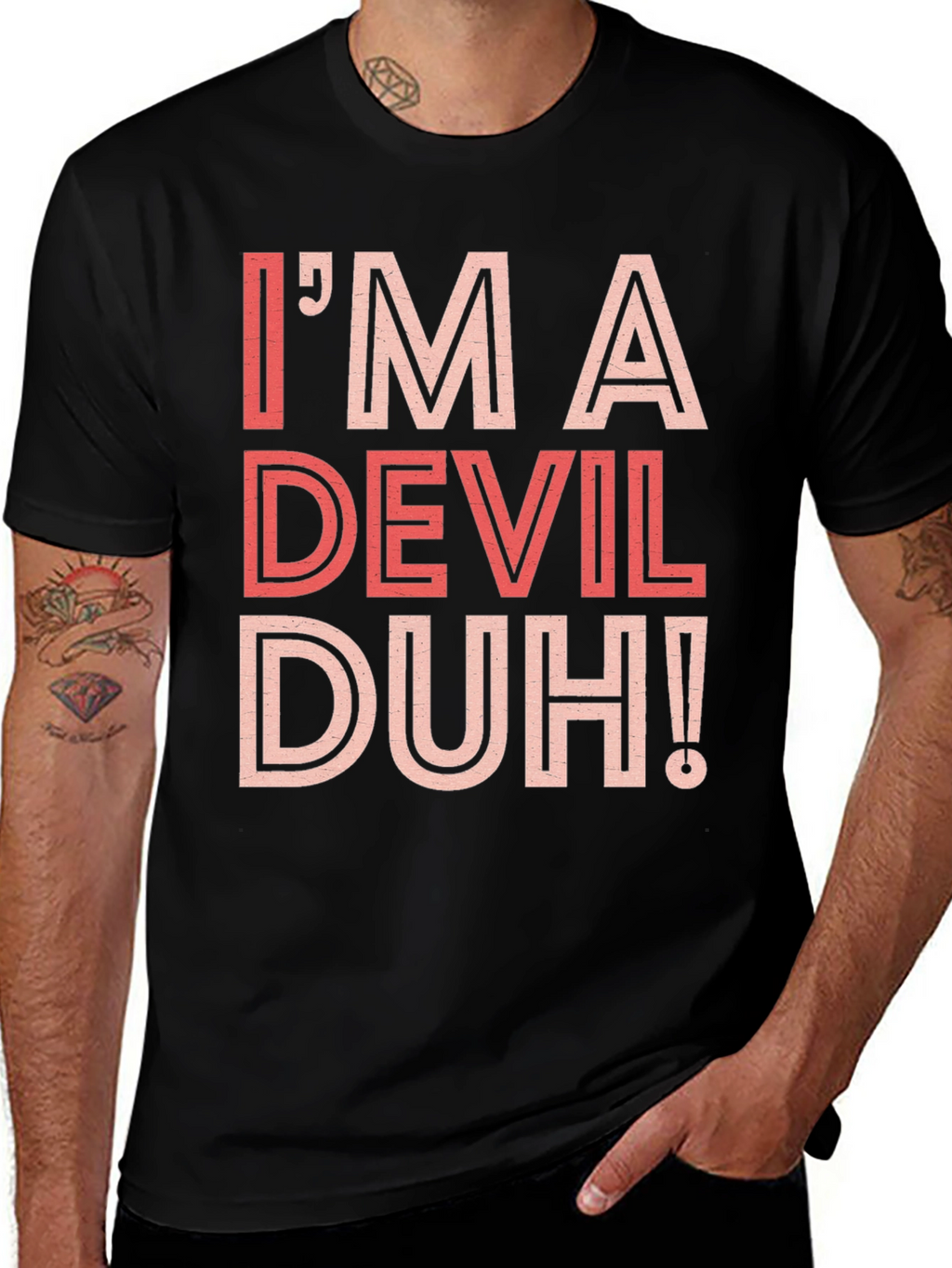 Im A Devil Duh! Graphic Tee - Black