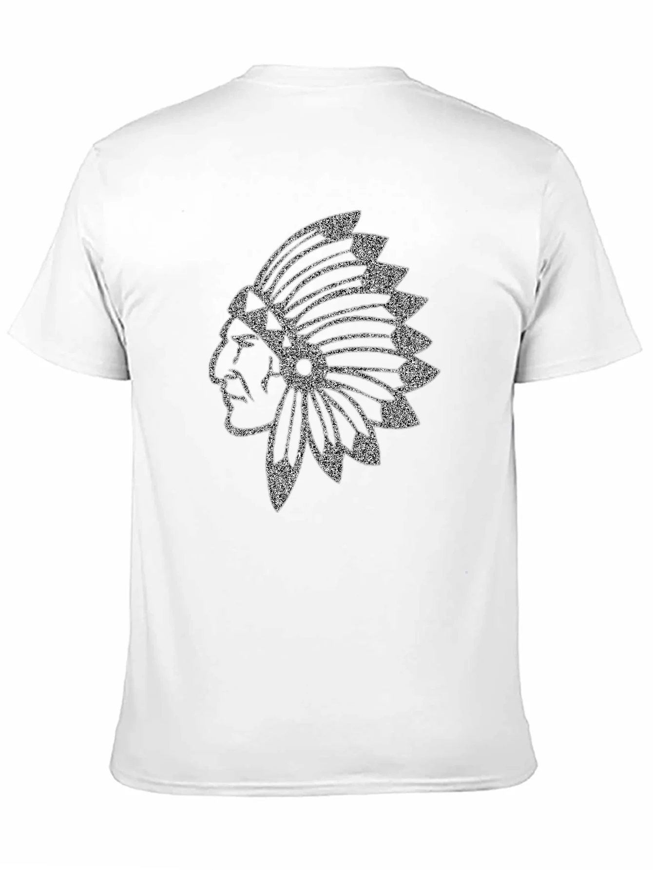Black T-Shirt with Native American Headdress Graphic
