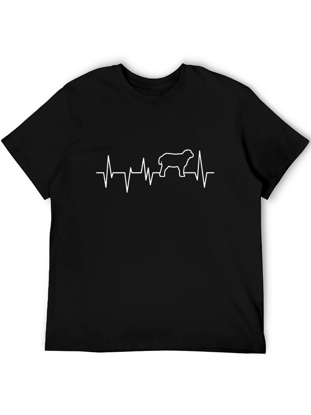 Sheep Heartbeat Graphic Tee - Black Cotton Shirt