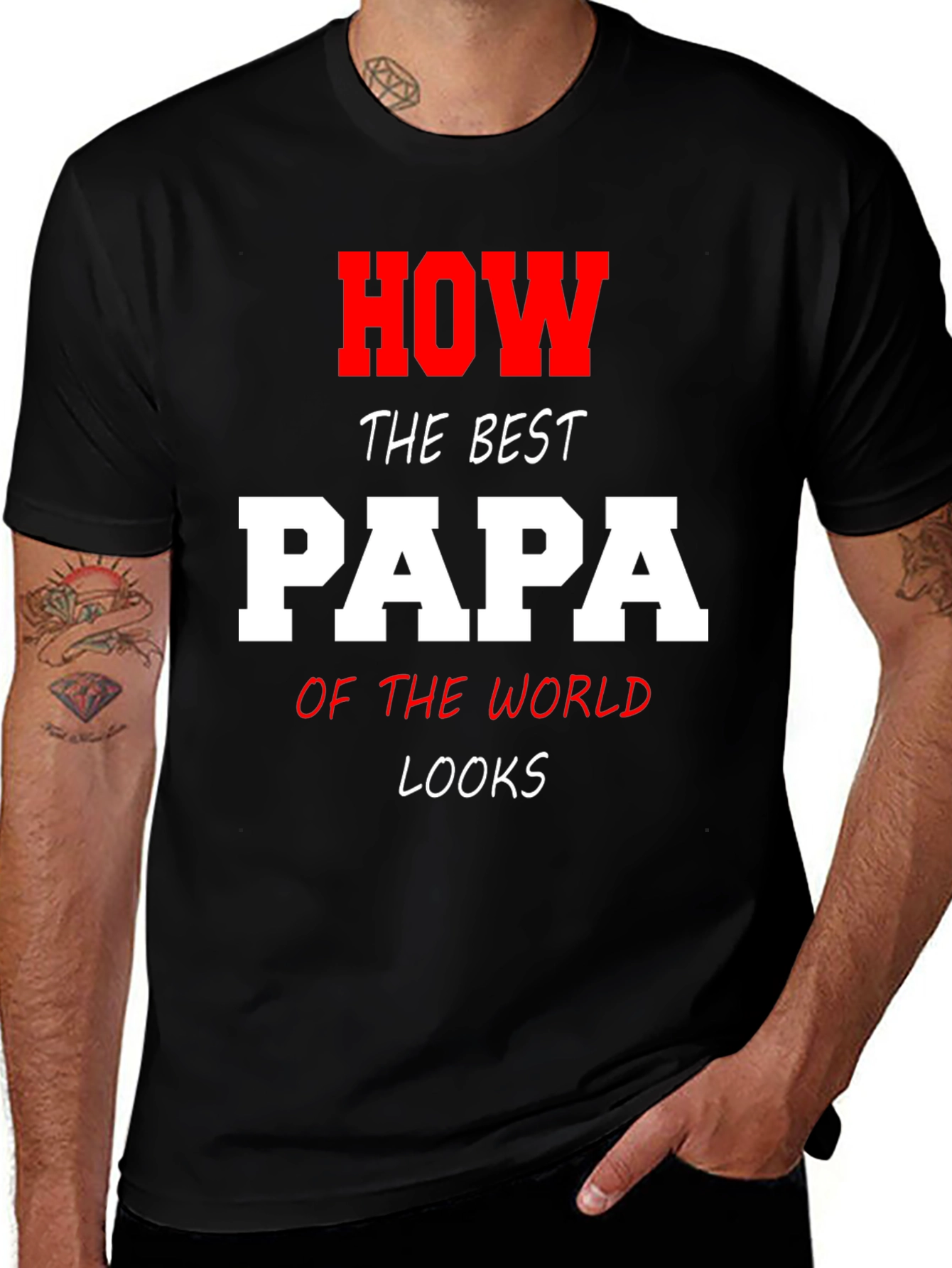 Best Papa T-Shirt - How The Best Papa Looks Graphic Tee